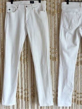 AG Prima Mid Rise White Ankle Cigarette Skinny Contemporary Summer Business Jean